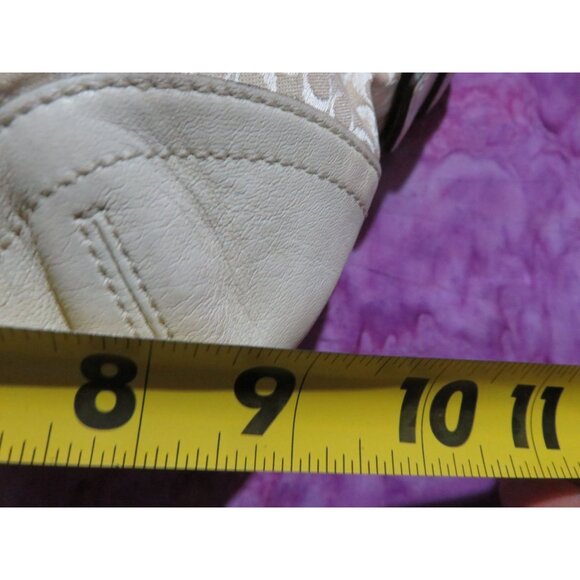 Coach 2003 Cream & White Canvas and Leather Signature Demi Baguette Shoulder Bag - Picture 11 of 12